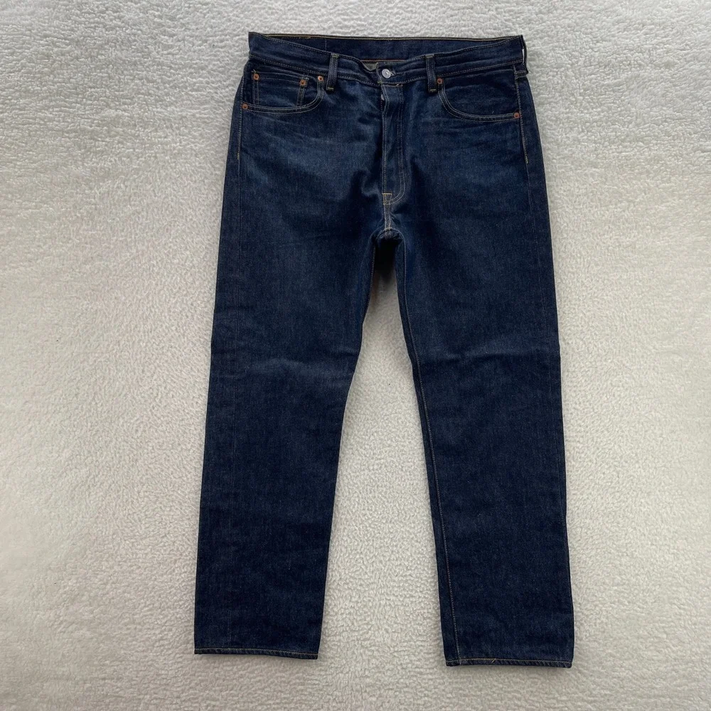 Levis Jeans Mens 36x32 Blue 501 XX Original Button Fly Shrink to Fit Indigo Wash